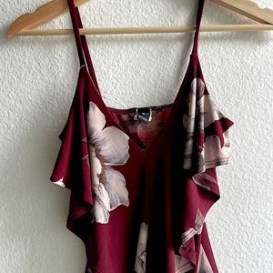 Summery burgundy floral bodysuit